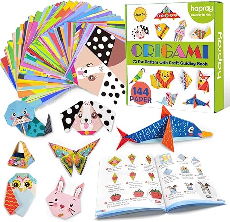 Origami Kit 144 sheets Origami Paper for Kids 72 Patterns with Craft Guiding Book